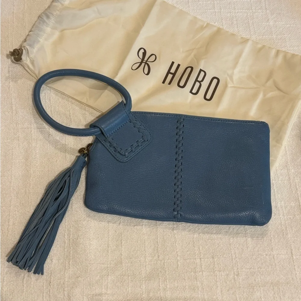 Hobo Blue Leather Wristlet - Picture 2 of 3